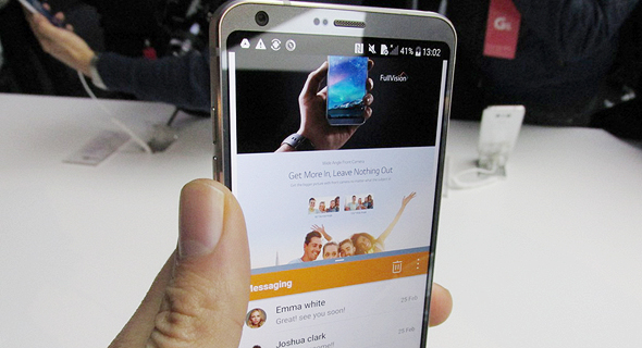 השקת טלפון סלולרי LG G6 תערוכת המובייל MWC ברצלונה 8, צילום: עומר כביר