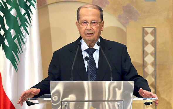 נשיא לבנון מישל עאון. הפשיר מכרזים אחרי שלוש שנים