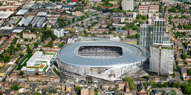 הדמיית האצטדיון החדש של טוטנהאם. המחיר עלה ל-800 מיליון ליש"ט, הדמיה: populous.co