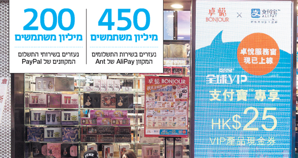 מודעת פרסומת לשירותים הפיננסיים של אנט בהונג קונג. לקנות הכל בסלולרי, צילום: בלומברג