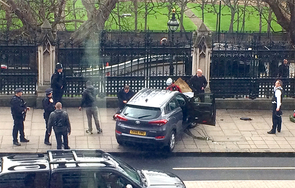 אתר הירי ליד הפרלמנט בלונדון