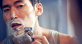 Man shaving using a Gillette razor. Photo: Gillette