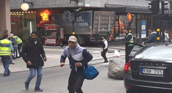 זירת הפיגוע בשטוקהולם, צילום: twitter