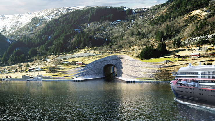 הדמיית הכניסה למנהרה, צילום: Norwegian Coastal Administration