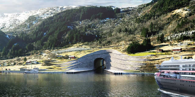 המנהרה הראשונה בעולם לספינות תיבנה בנורבגיה