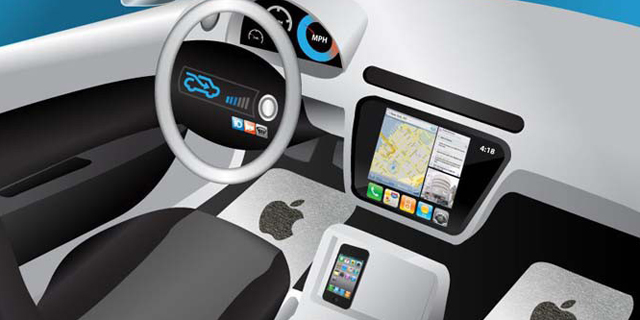 עיצוב קונספט של ממשק מכונית אפל, צילום: HybridCars