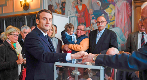 בחירות לנשיאות ב צרפת עמנואל מקרון 23.4.2017, צילום: איי אף פי