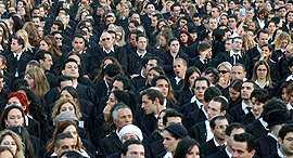 New lawyers in a certification ceremony in Jerusalem (illustration). Photo: Alex Kolomoisky