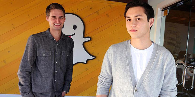 Snapchat co-founders Evan Spiegel and Bobby Murphy. Photo: Getty Images	