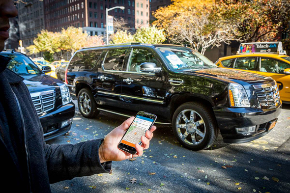 Via shuttle-sharing van in New York