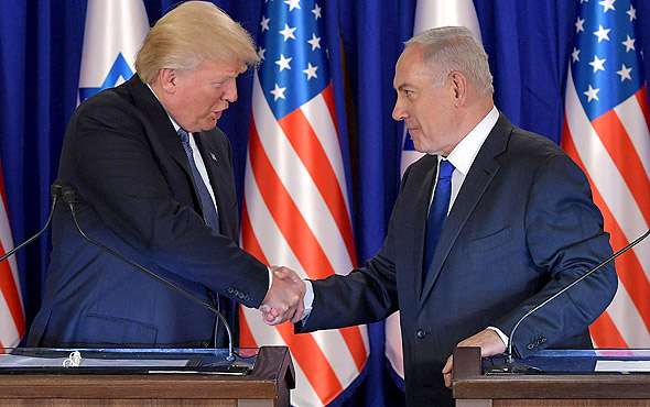 בנימין נתניהו ודונלד טראמפ בירושלים במאי 2017, צילום: איי אף פי