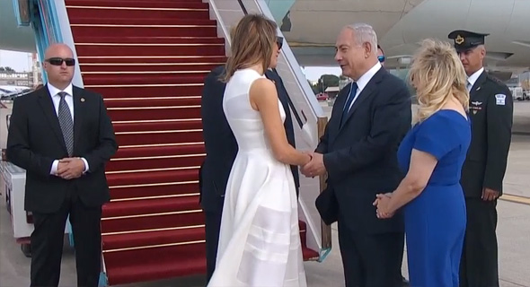 נשיא ארה"ב דונלד טראמפ מסיים את ביקורו ב ישראל נתב"ג 2, צילום מסך: Ynet