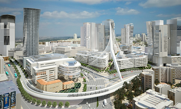 הדמיית תוכנית "הכניסה לעיר" בירושלים. מתחם בנייני האומה ניצבה בלב פרויקט הבנייה