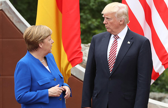 דונלד טראמפ ו קנצלרית גרמניה אנגלה מרקל, צילום: גטי אימג'ס