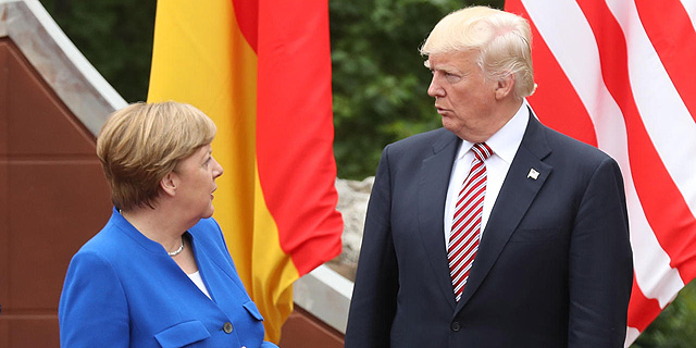דונלד טראמפ וקנצלרית גרמניה אנגלה מרקל, צילום: גטי אימג