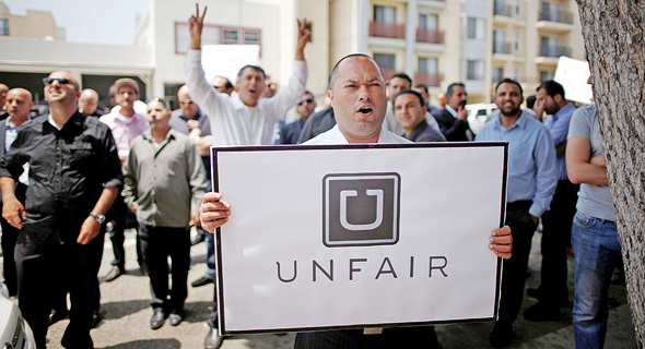 נהגים של אובר מפגינים נגד תנאי העסקתם, צילום: רויטרס
