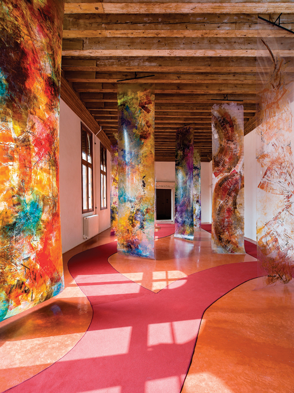 התערוכה בפאלאצו גרימאני. "אני רוצה ליצור דיאלוג אמיתי בין המבנה לציורים"