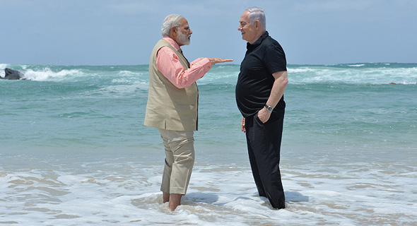 India’s PM Modi meeting with Israeli PM Netanyahu in Israel. Photo: Kobi Gideon (GPO)