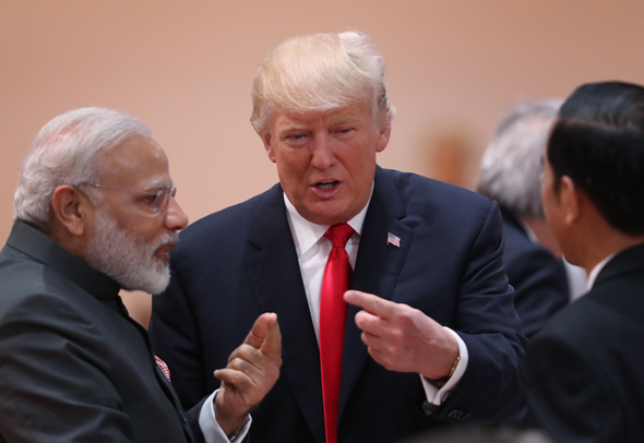 . PhoU.S. President Donald Trump meets with India&#39;s prime mininster Narendra Modi
