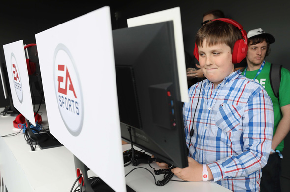 A child playing EA games. Photo: AFP