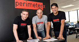 PerimeterX co-founders Ophir Ashkenazi (left), Ido Safruti and Omri Iluz. Photo: PR