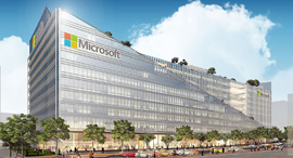 Digital rendition of Microsoft's new campus. Photo: PR