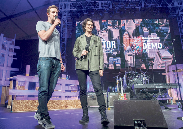WeWork co-founders Miguel McKelvy and Adam Neumann. Photo:AFP