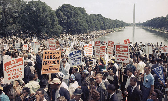 הצעדה לוושינגטון של תנועת זכויות האזרח, 1963. קדם לה עשור של ביסוס התנועה