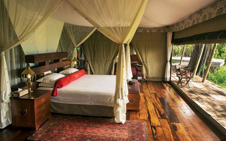 מלון Zarafa Camp, שמורת סלינדה בבוטסואנה 