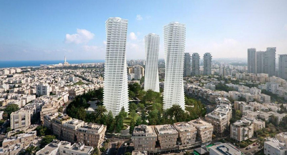 Simulation of the Kikar Hamedina project. Photo: 3DVISION