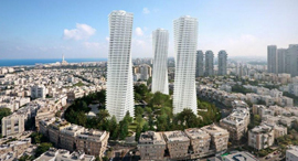 Simulation of the Kikar Hamedina project. Photo: 3DVISION