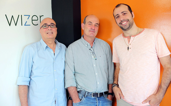 Left to right: Wizer co-founders Mano Geva, Alon Ravid, Idan Geva