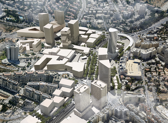 Jerusalem's planned new business district. Illustration: Topotek1 Berlin