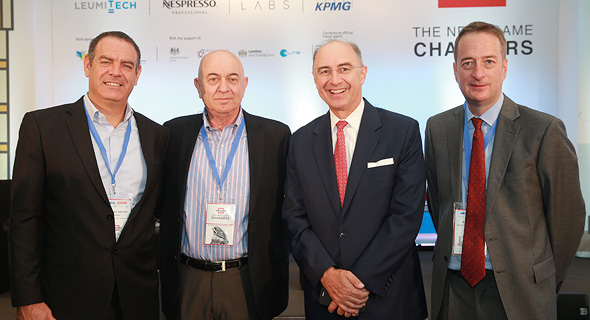 מימין: דיויד קורי, חאבייר רולט, יואל אסתרון ונמרוד קוזלובסקי, צילום: אוראל כהן