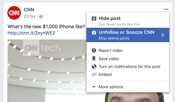 כפתור השתק פייסבוק, צילום: צילום מסך