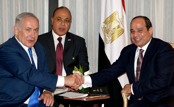 בנימין נתניהו נפגש עם א סיסי נשיא מצרים, צילום: אבי אוחיון, לע"מ