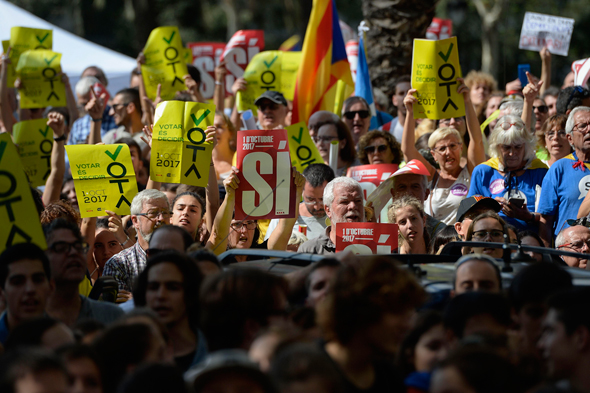 ההפגנות בברצלונה, צילום: איי אף פי