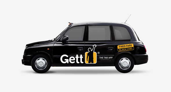 A London Cab featuring the Gett logo. Photo: PR