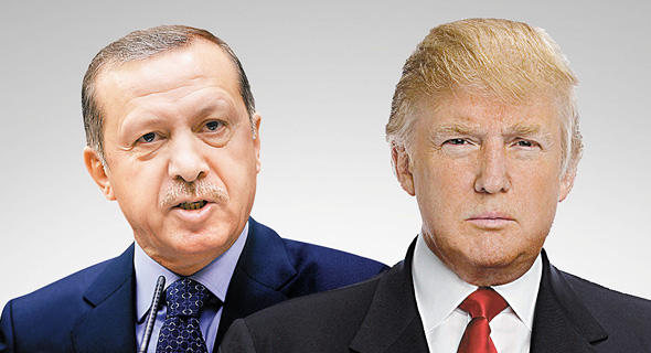 מימין נשיא ארה"ב דונלד טראמפ ונשיא טורקיה רג'פ טאיפ ארדואן, צילום: איי אף פי, רויטרס
