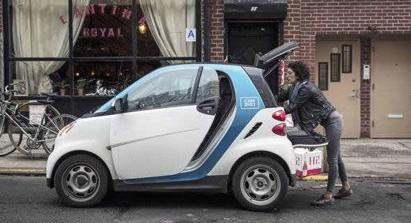 A Daimler Smart car in New York. Photo: Bloomberg