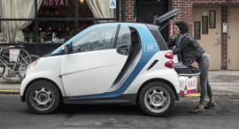 A Daimler Smart car in New York. Photo: Bloomberg