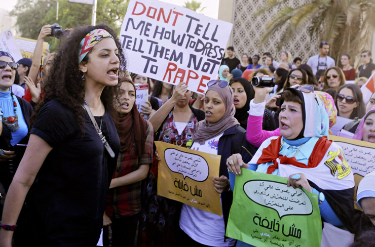הפגנה נגד היחס לנשים במדינה בקהיר. במקום הראשון ברשימת הערים המסוכנות לתיירות, צילום:  רויטרס