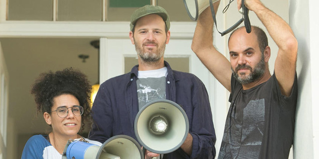 כמה מחברי אנסמבל מוזיקה נובה. מימין: יוני ניב, תום סולוביציק ומעיין צדקה , צילום: אוראל כהן