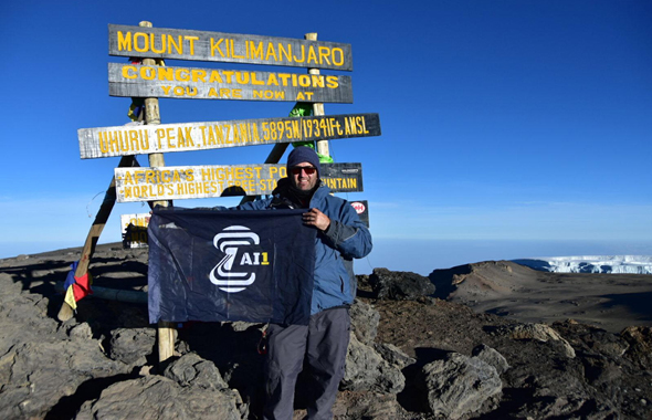 Eyal Gura climbing Mount Kilimanjaro