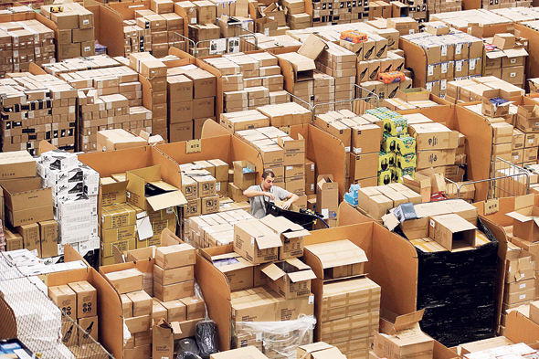 An Amazon warehouse in the U.K. Photo: Bloomberg