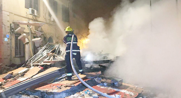 פיצוץ המבנה ביפו, צילום: דוברות כבאות והצלה