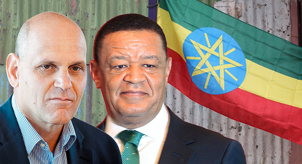 מימין נשיא אתיופיה מולטו טשומה ונשיא אלביט מערכות בעלת השליטה בסייברביט בצלאל מכליס