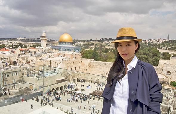 Chinese actress Zhang Jingchu visiting Jerusalem. Photo: IFP