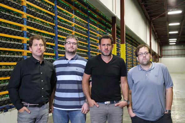 Left to right: Backbone founders Nicolas Bonta, Mathieu Vachon, Emiliano Grodzki, Pierre-Luc Quimper. Photo: Marcelo Lavintmann