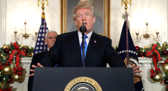 President Trump's Jerusalem announcement. Photo: AP